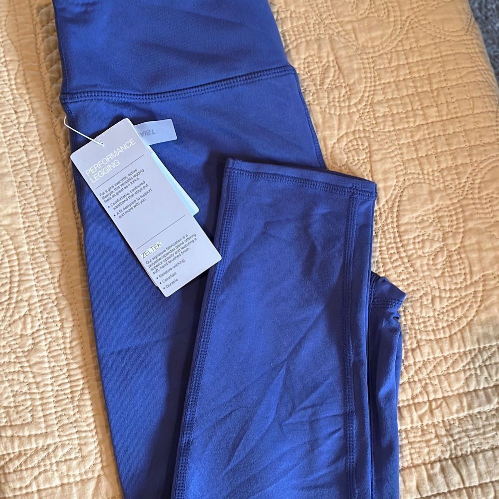Zella Kids Blue Marlin Waist Pocket Leggings Large